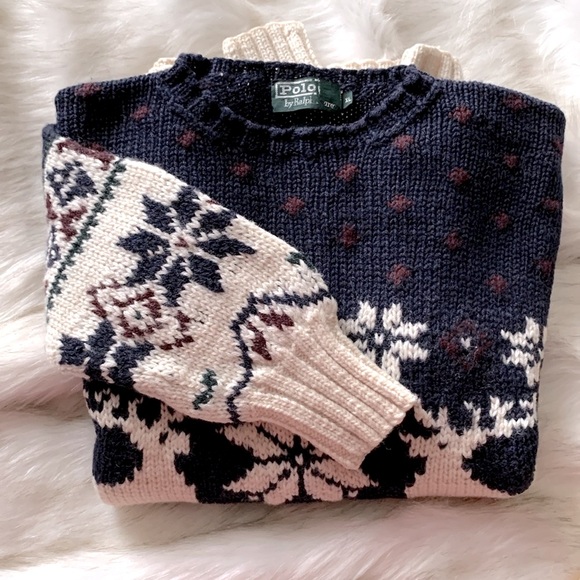 RALPH LAUREN RARE VINTAGE HAND KNIT CLASSIC PULLOVER SWEATER AUTHENTIC/COZY WOOL - Picture 2 of 14